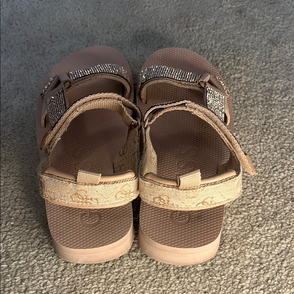 Guess Tan Rhinestone Sandals - Picture 2 of 4